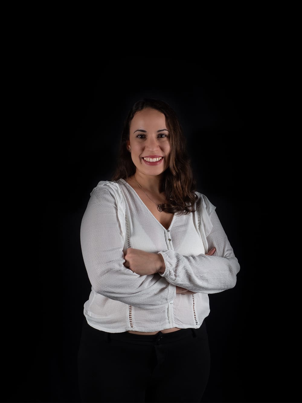 Cristina Peña, odontóloga infantil Retrato corporativo de Cristina Peña, profesional de odontopediatría