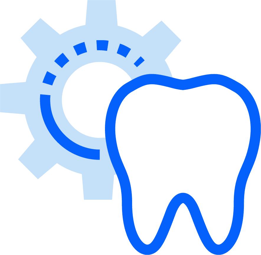 Icono azul decorativo para contenido de la clínica dental