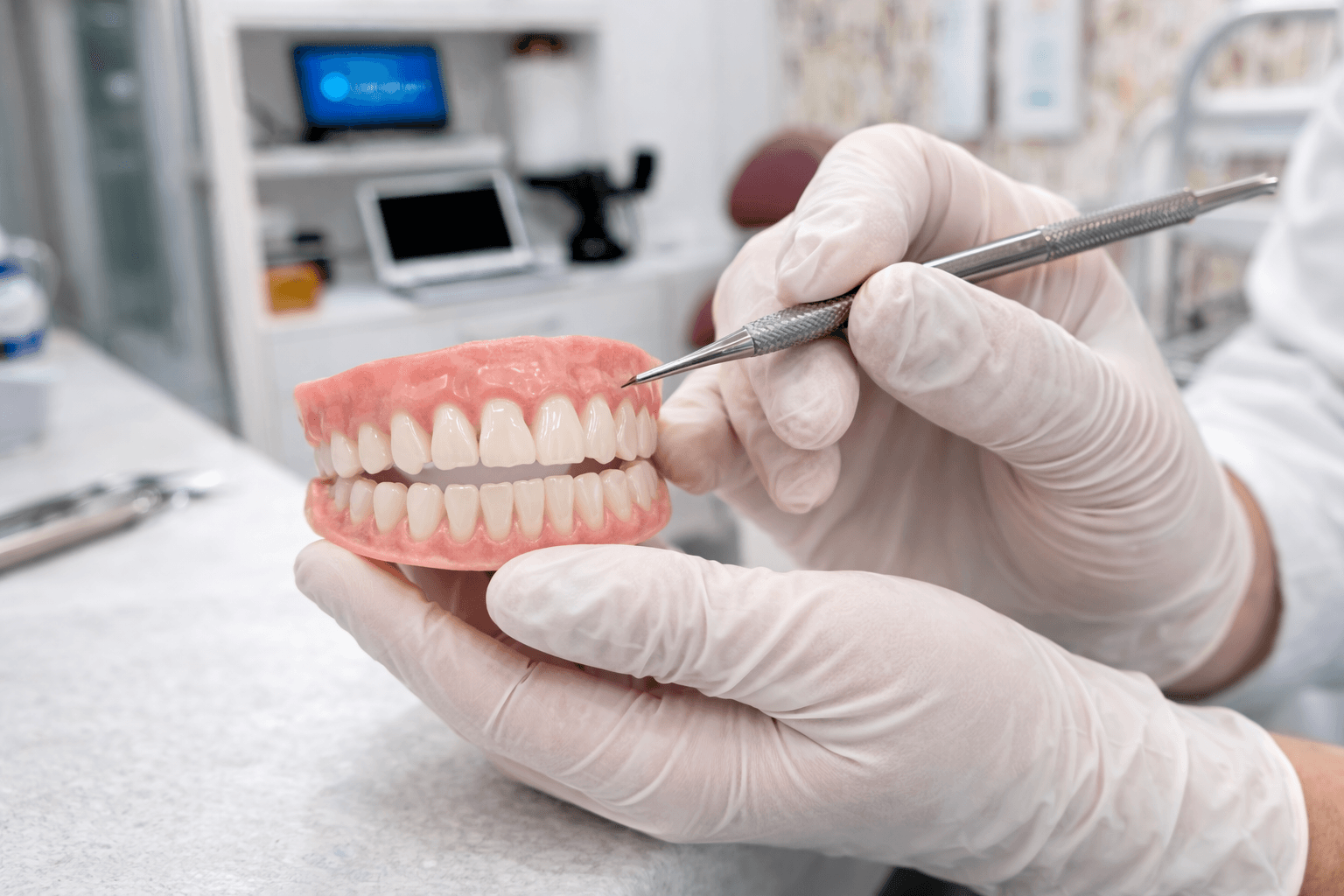 Prótesis dental para sustituir dientes ausentes